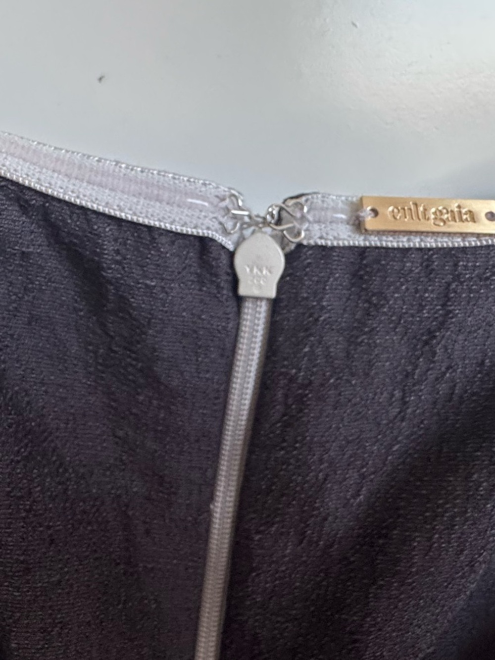 Cult Gaia Muna Off-The-Shoulder Midi-Dress Gray Black 4 cotton linen wedding - Picture 11 of 14